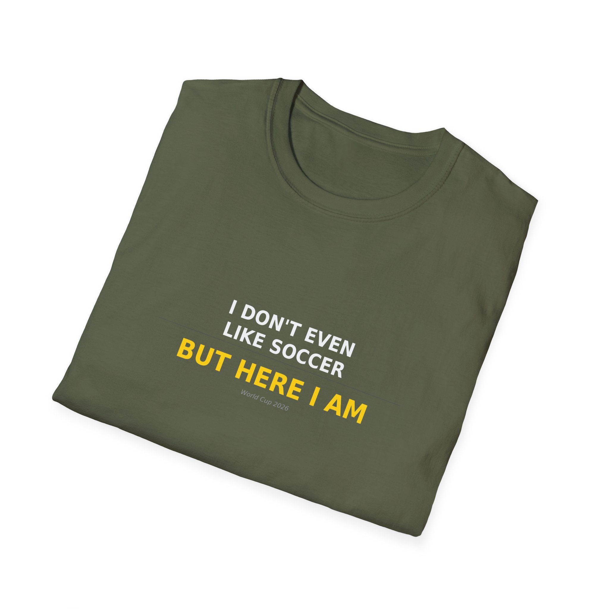 T-Shirt — "But Here I Am" Minimalist White Tee