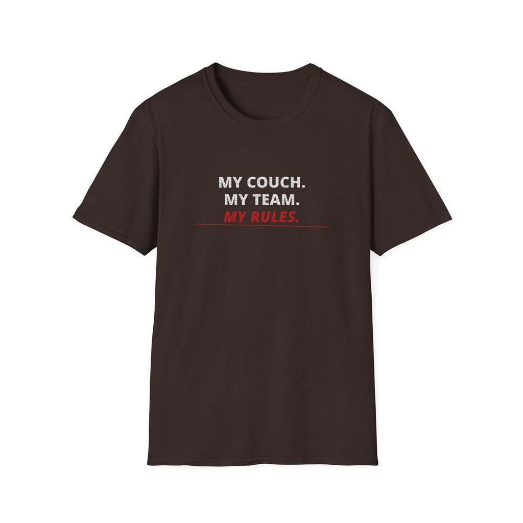 My Couch. My Team. My Rules. T-Shirt — Funny Sports Fan Tee