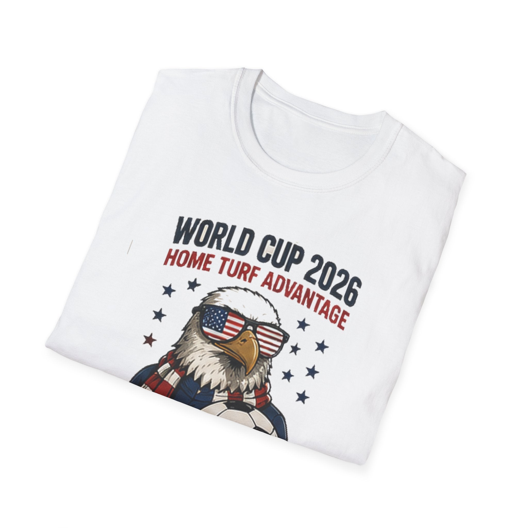 World Cup 2026 Eagle Soccer T-Shirt — "Home Turf Advantage: We Don't Do Extra Time, We Do Extra Fries" Patriotic Fan Tee