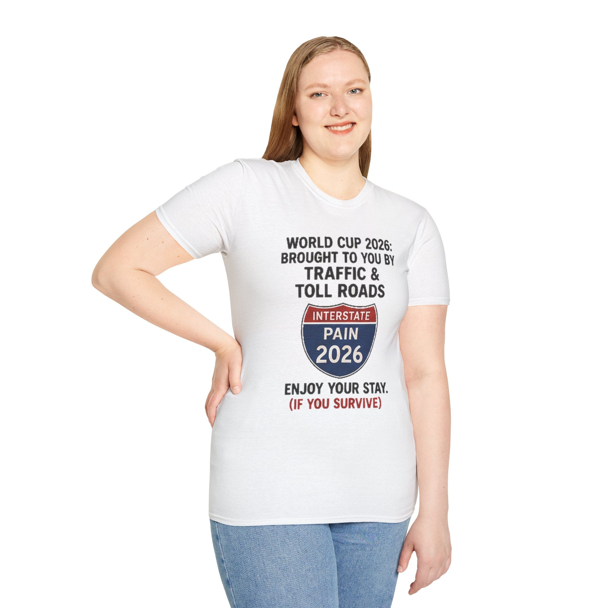 World Cup 2026 Traffic & Toll Roads T-Shirt — Interstate Pain 2026 Funny Travel Tee