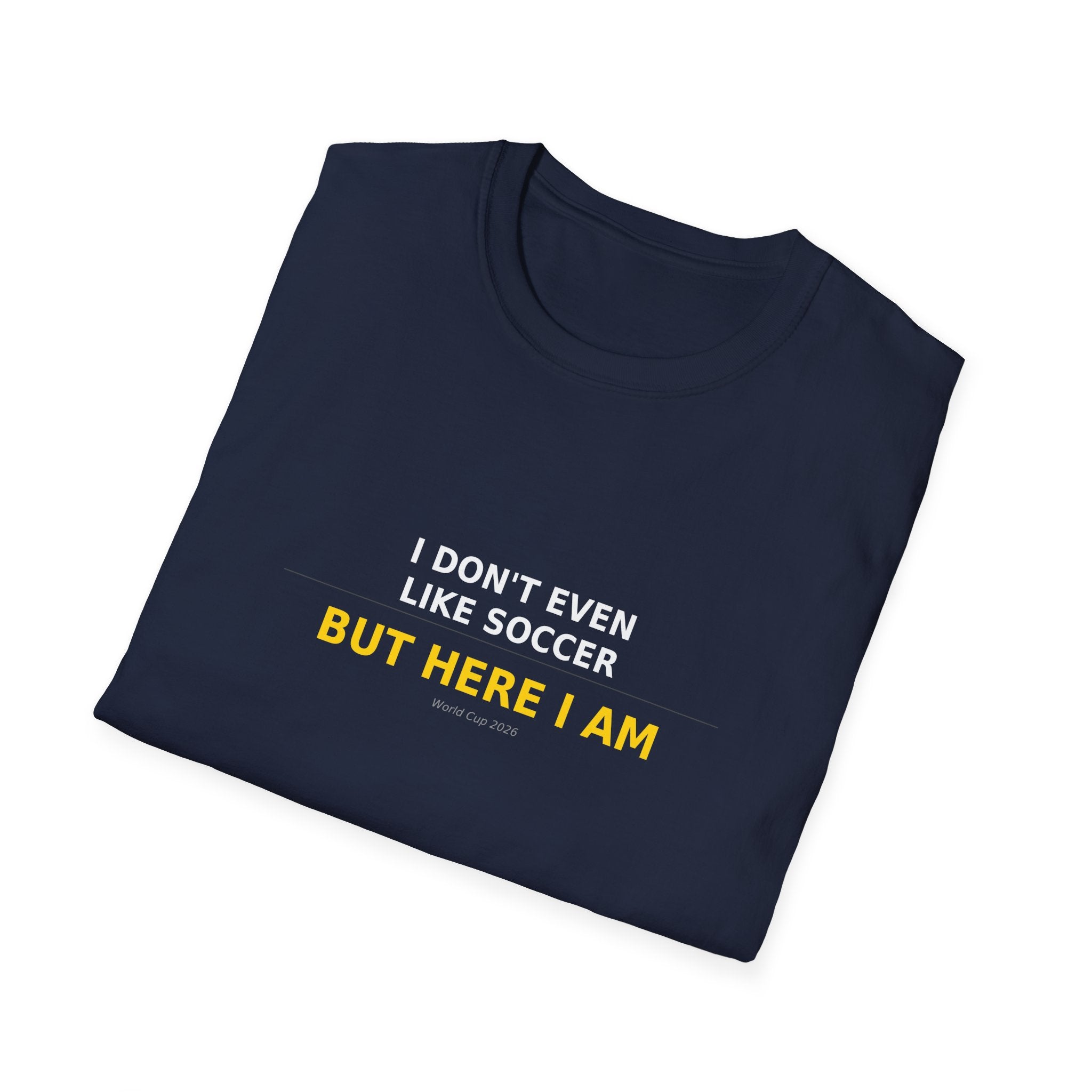 T-Shirt — "But Here I Am" Minimalist White Tee